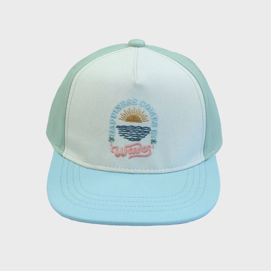 Happiness Comes in Waves Coastal Snapback Hat, Size: Baby