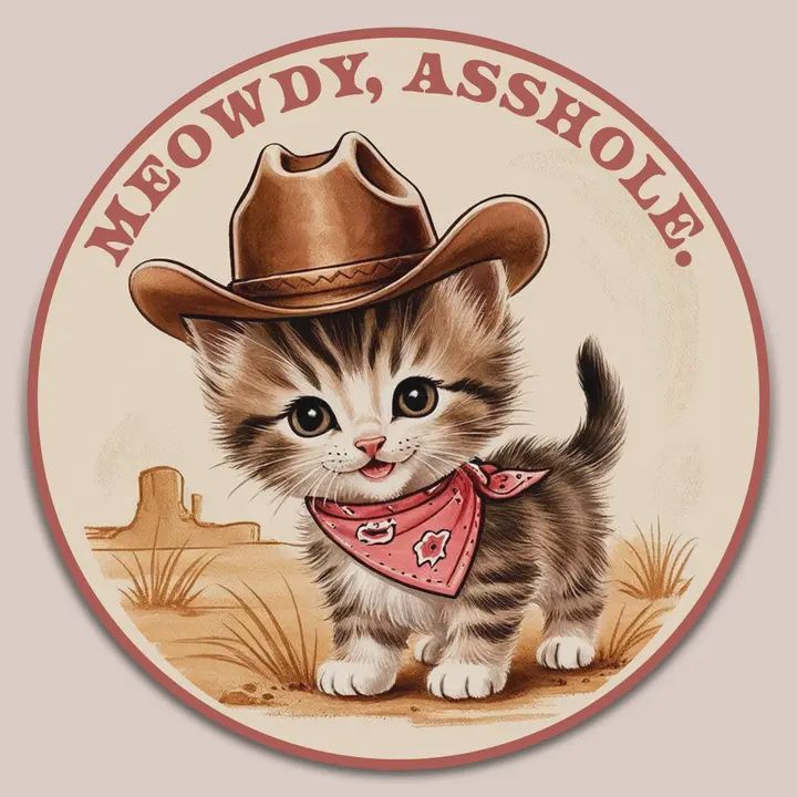 Meowdy Asshole Sticker