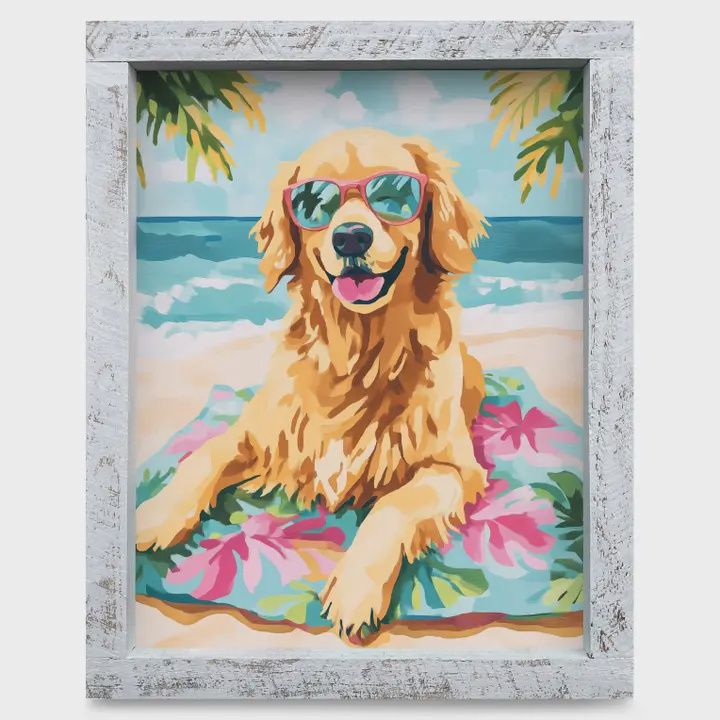 Golden Beach Days Wood Framed Art 8x12