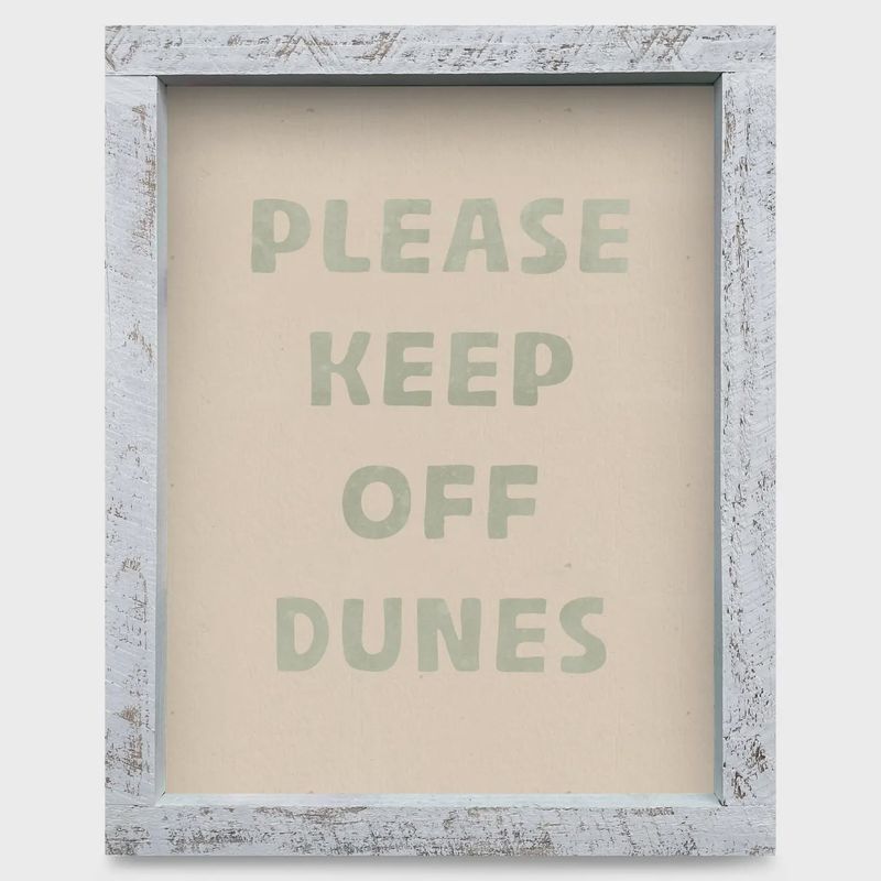 Keep Off The Dunes Wood Framed Art 18x24