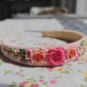Floral Embroidered Headband - Elena