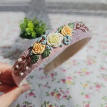 Floral Embroidered Headband - Elena