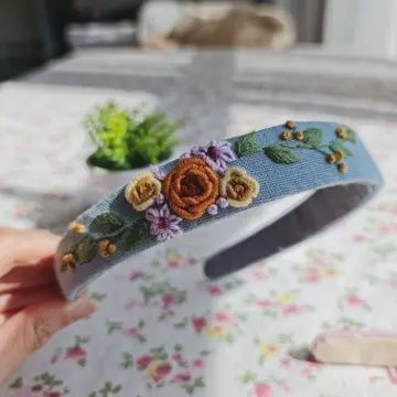 Floral Embroidered Headband - Elena
