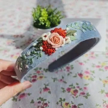 Floral Embroidered Headband - Elena