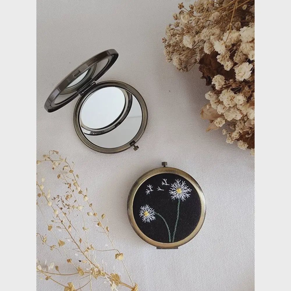 Floral Embroidered Compact Mirror Collection Sophia