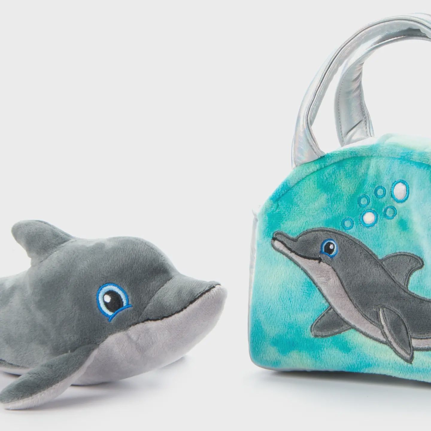 Bottlenose Dolphin Plush Animal Set with Purse
