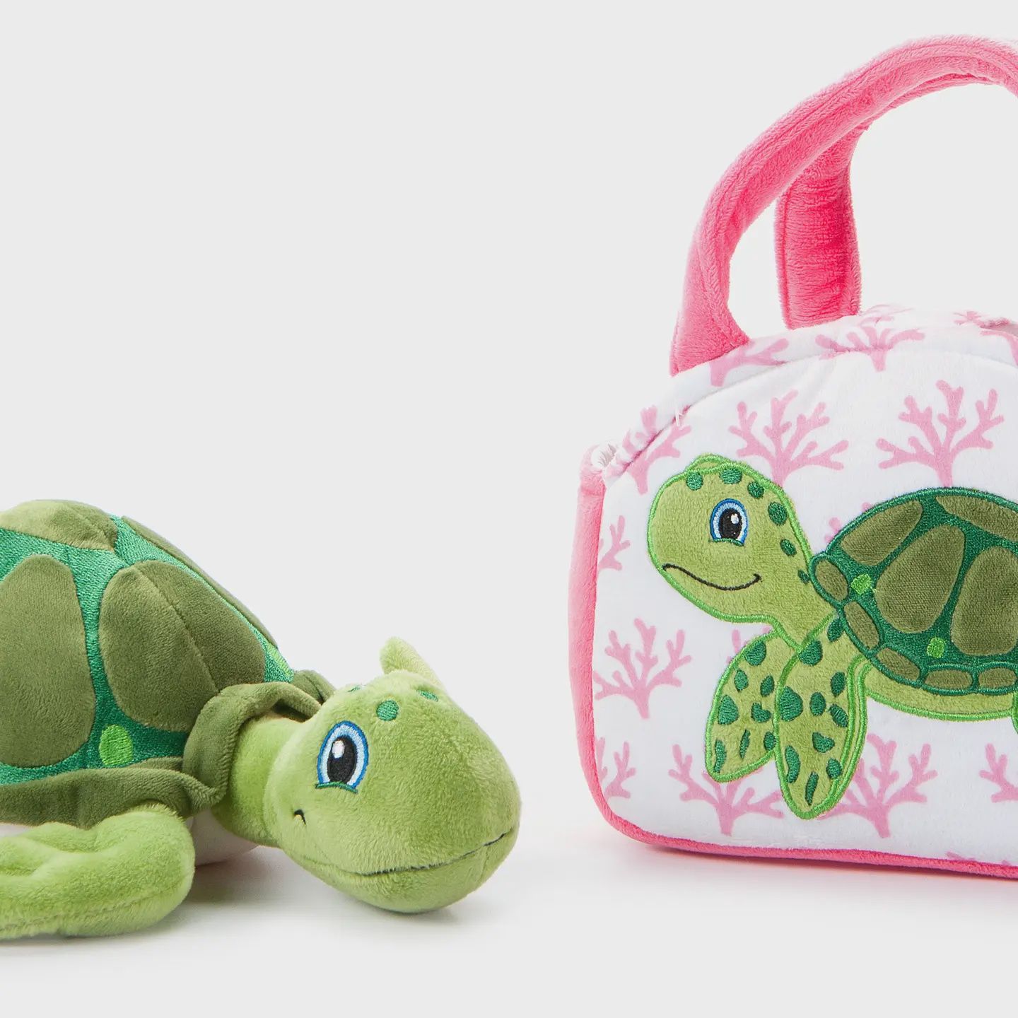 Sea Turtle Plush Animal Set with Purse