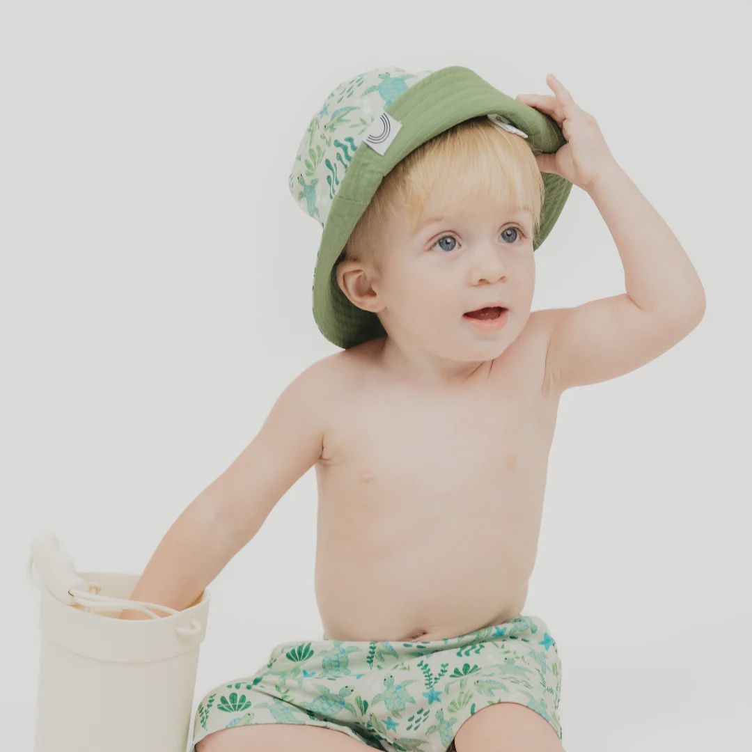Save the Sea Turtles and Lucky Green Reversible Bucket Hat