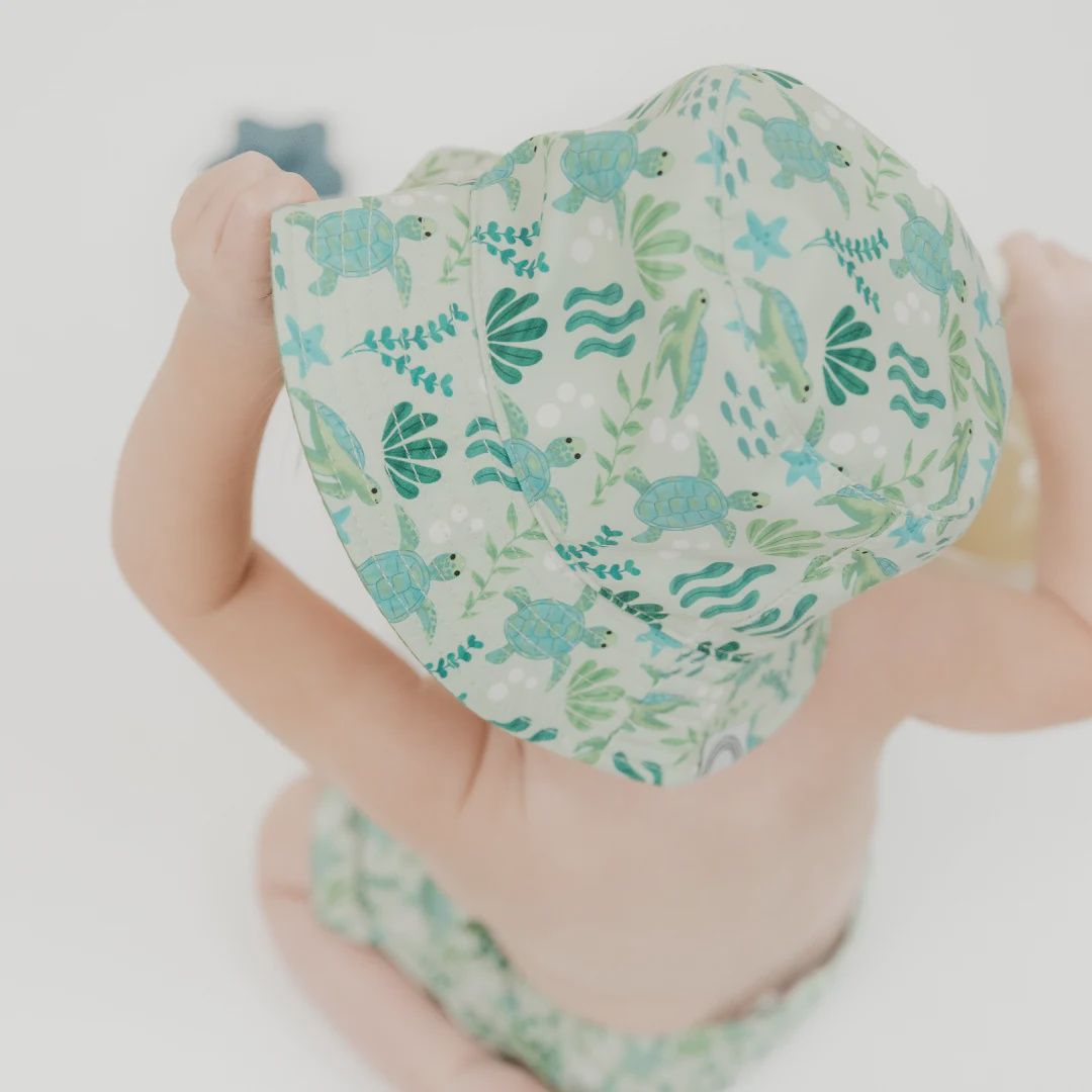 Save the Sea Turtles and Lucky Green Reversible Bucket Hat