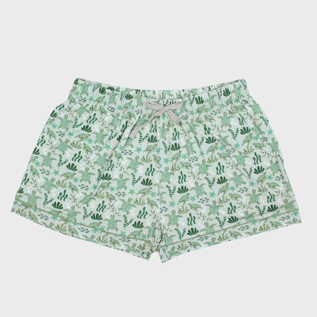 Save the Sea Turtles Womens Bamboo Pajama Shorts, Size: XS