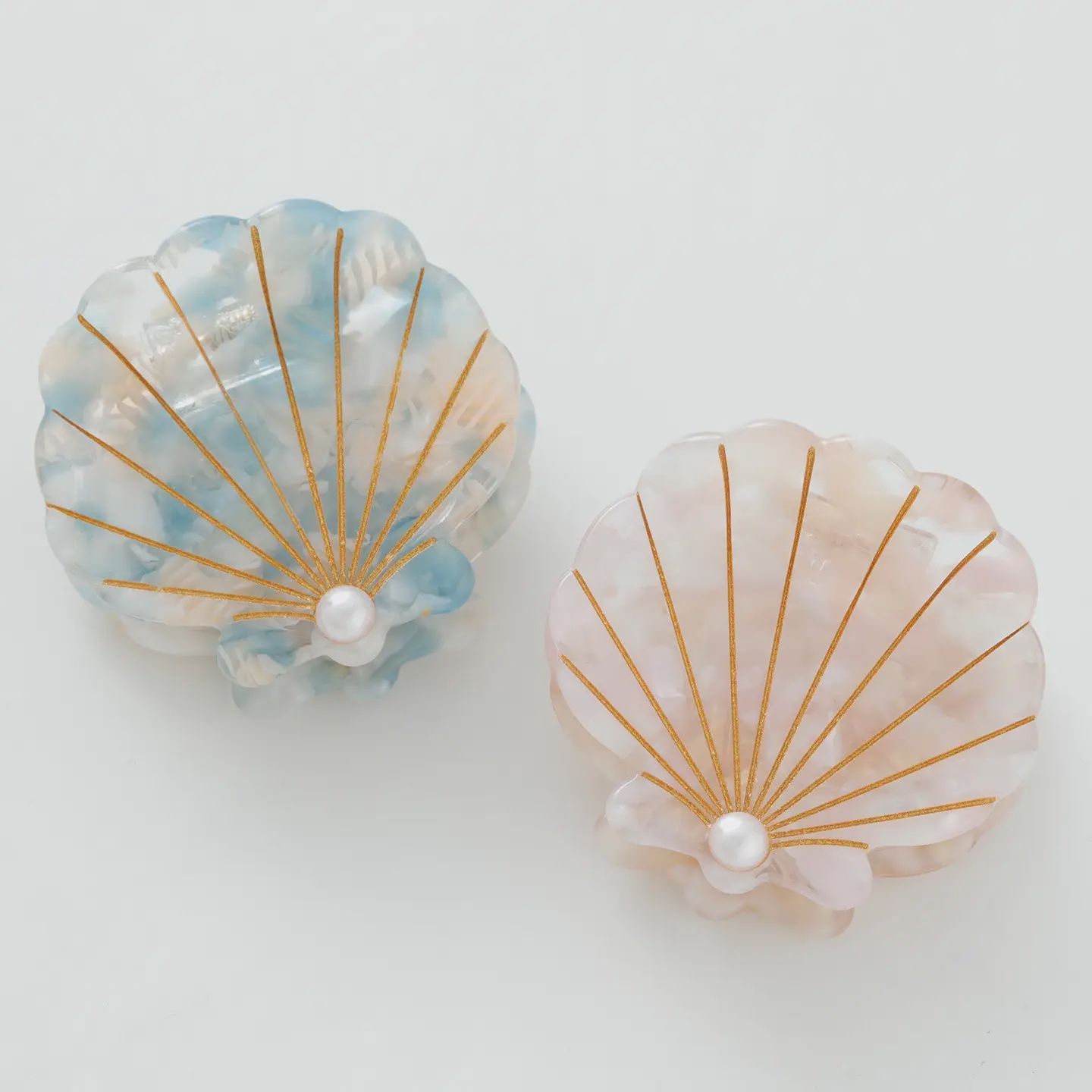 Seashell with Pearl Claw Clip