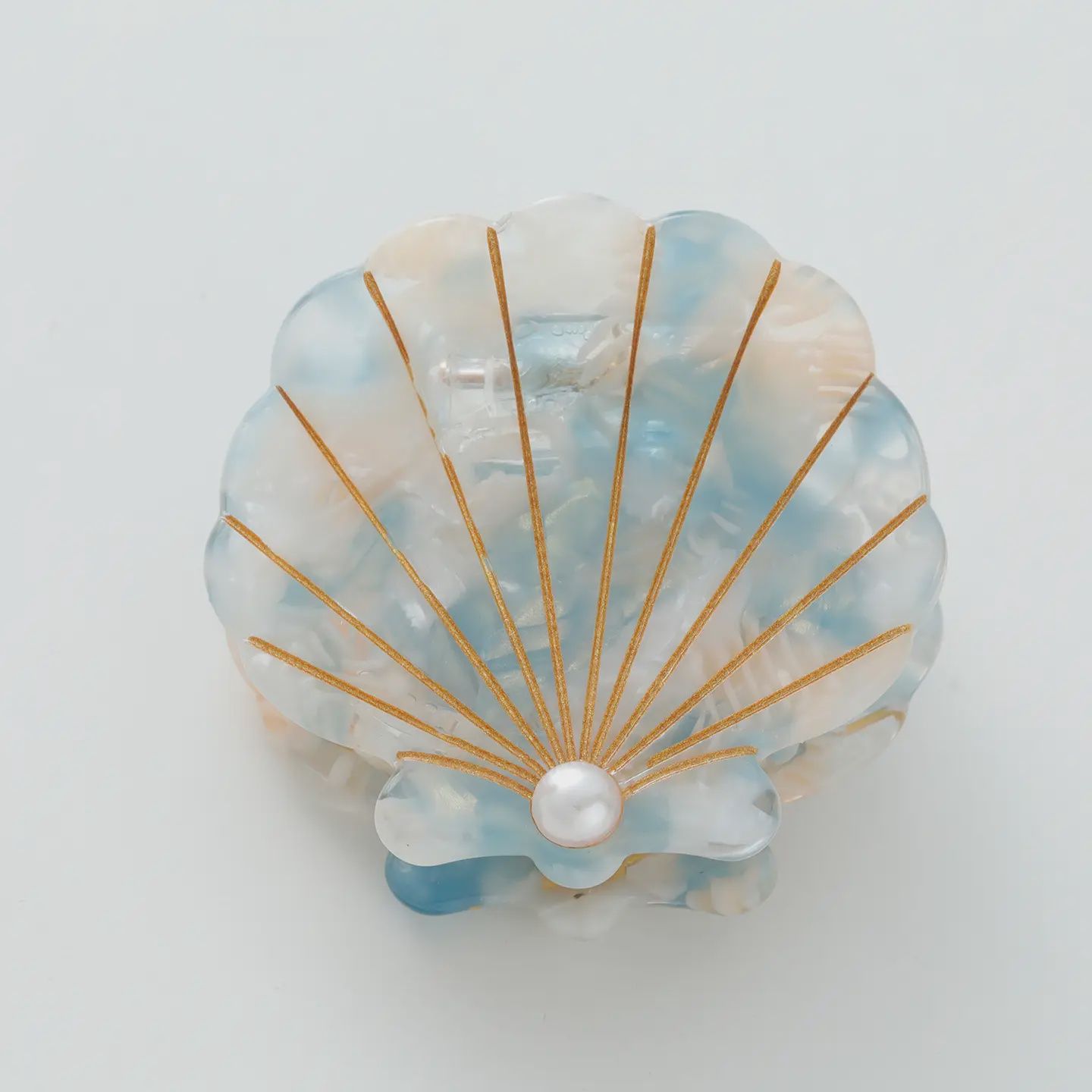 Seashell with Pearl Claw Clip