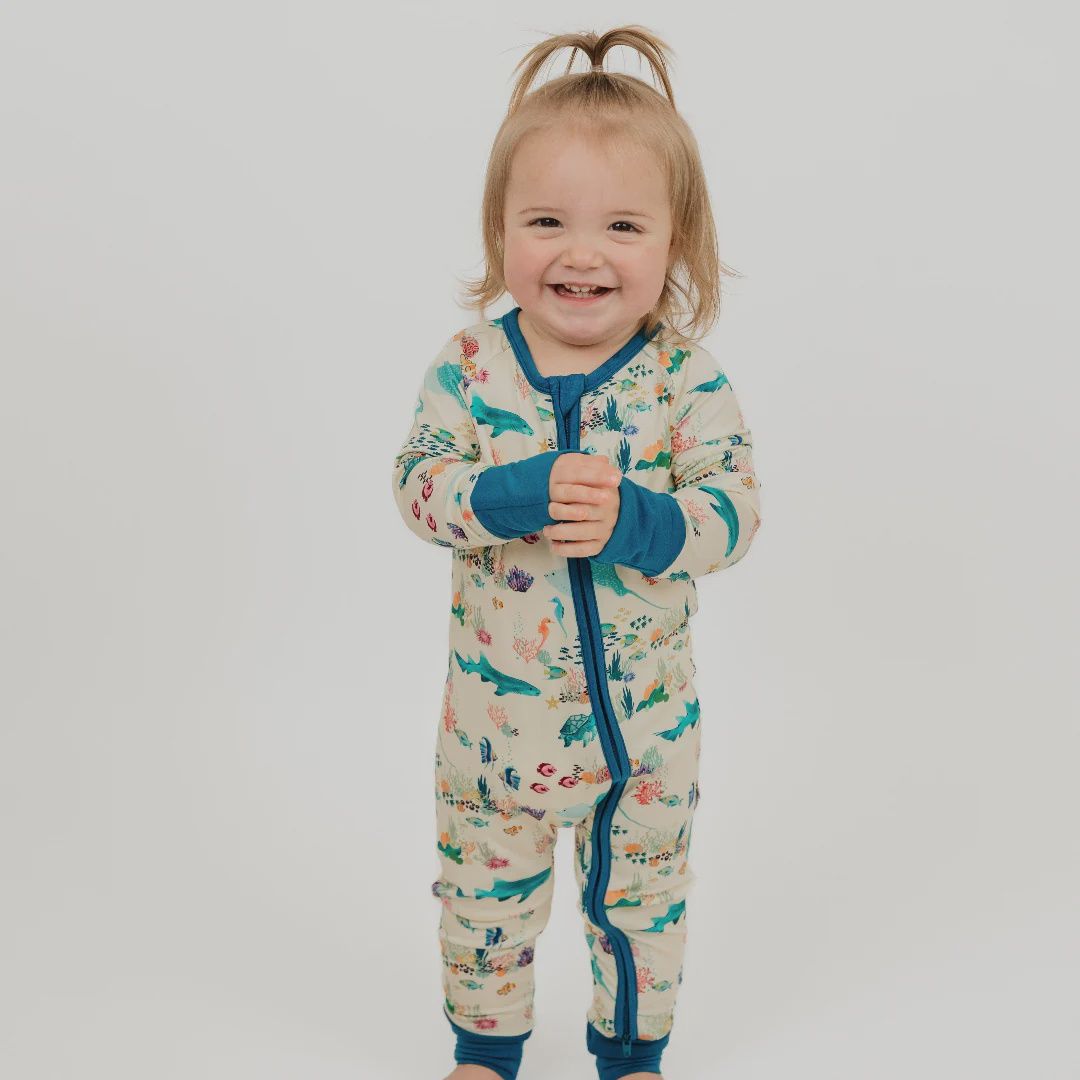 Coral Reef Bamboo Convertible Baby Pajamas
