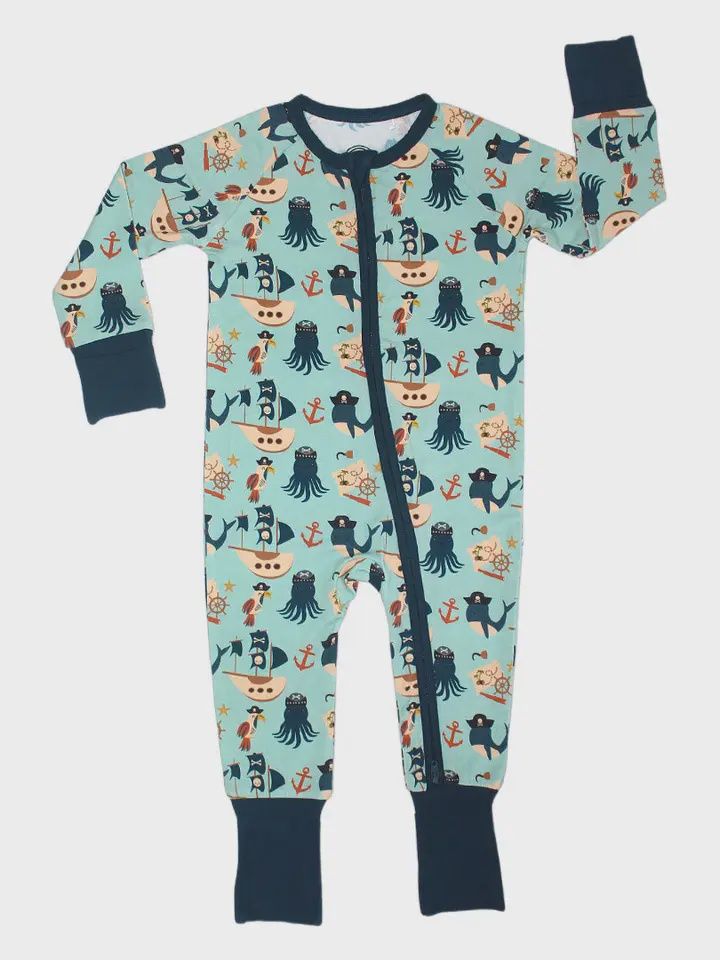 Pirate&#39;s Life Pirate Baby PJ Bamboo Baby Romper, Size: 3-6M