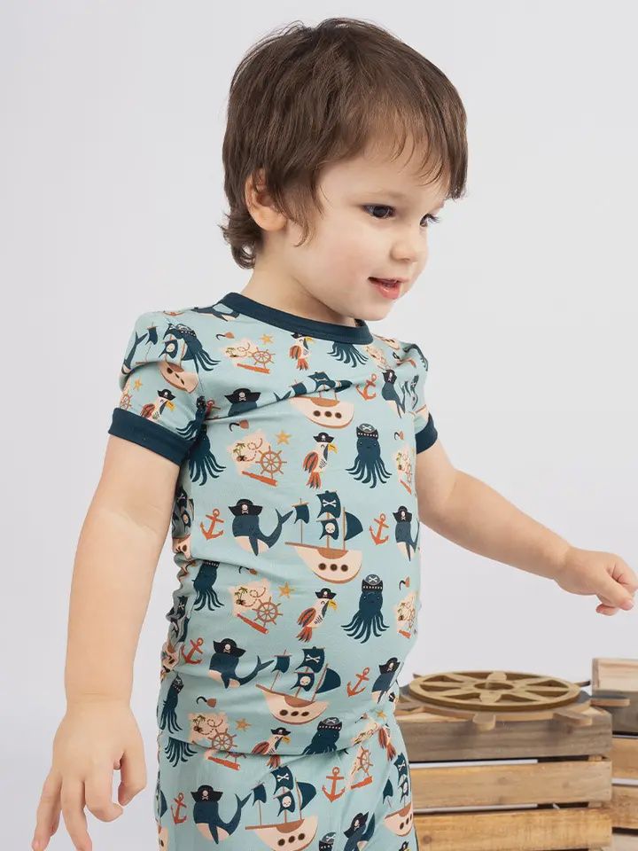 Pirate&#39;s Life Pirate Kids Clothing Bamboo Pajamas Sleep Set