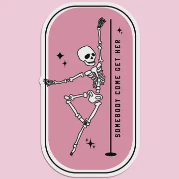 Skeleton Stripper Sticker Decal