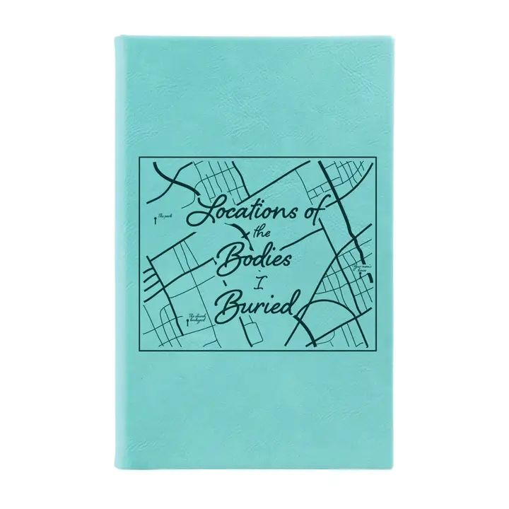 Locations of the Bodies-Buried Leather Journal, Color: Teal