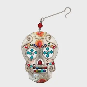 Jewel Sugar Skull Ornament