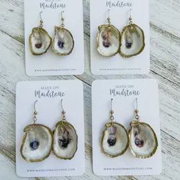 Cupped Oyster Shell Earrings