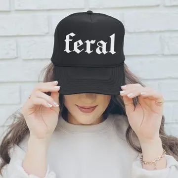 Feral Trucker Hat, Color: Black