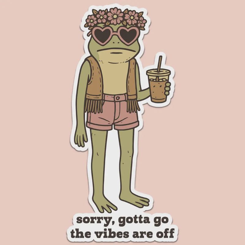 The Vibes Are Off Frog Sticker