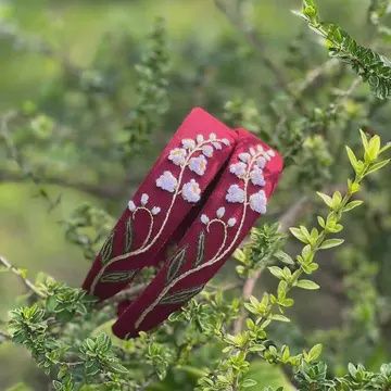 Lily of the Valley, Forget-Me-Not Orchid Embroidered Headband