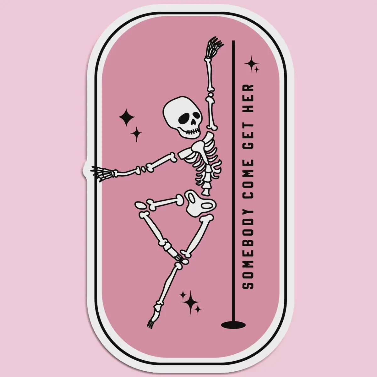 Skeleton Stripper Sticker Decal