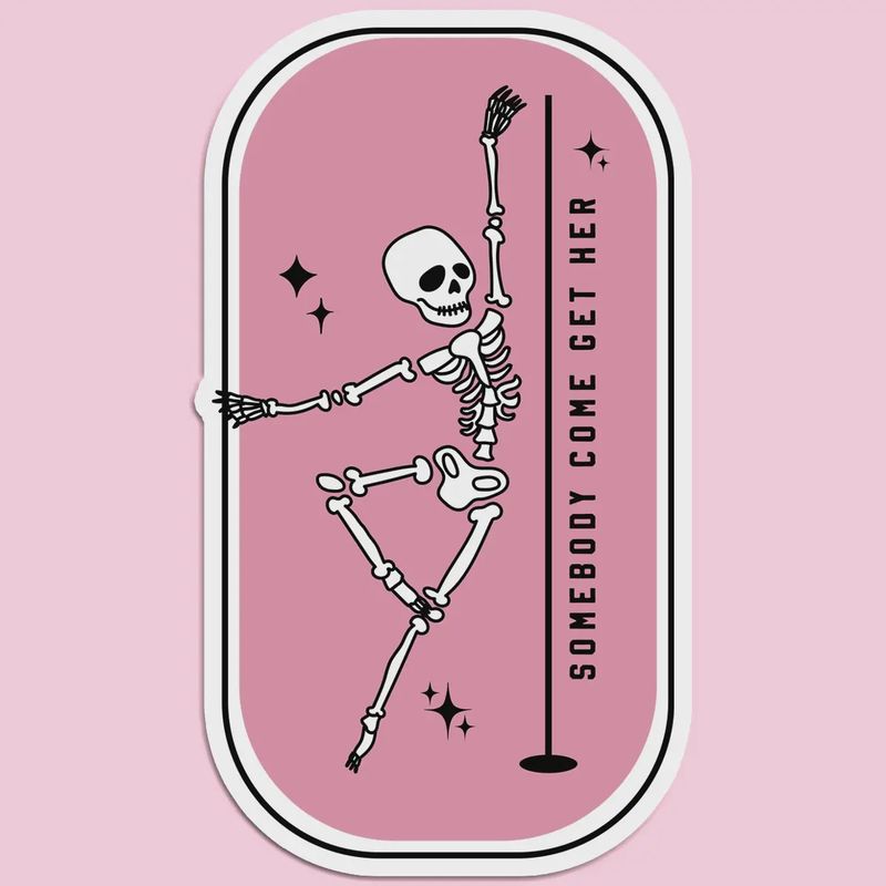 Skeleton Stripper Sticker Decal
