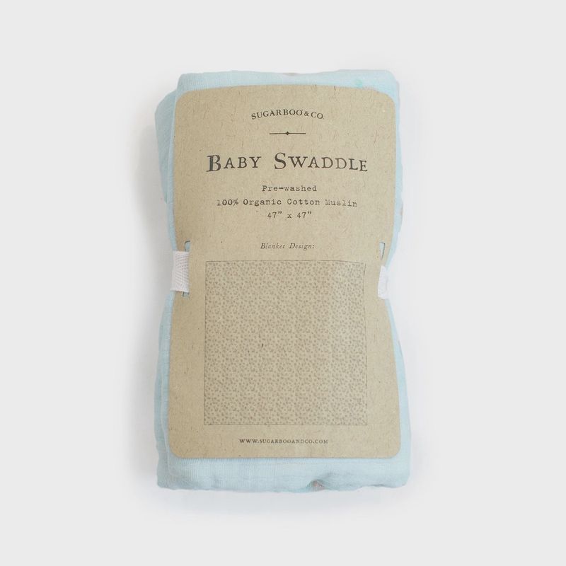 Blue Floral Swaddle Blanket
