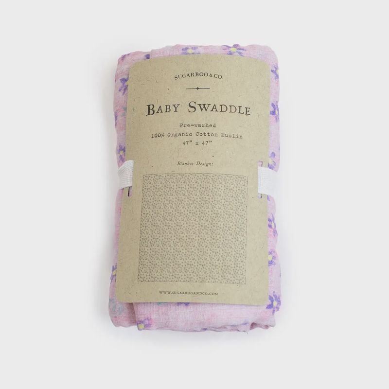 Pink Floral Swaddle Blanket