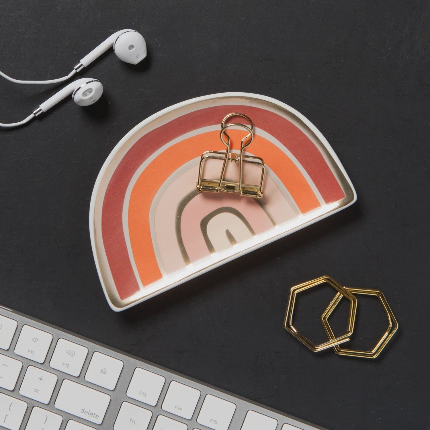 Solstice Rainbow Shaped Ceramic Trinket Tray