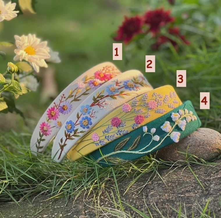 Floral Embroidered Headband
