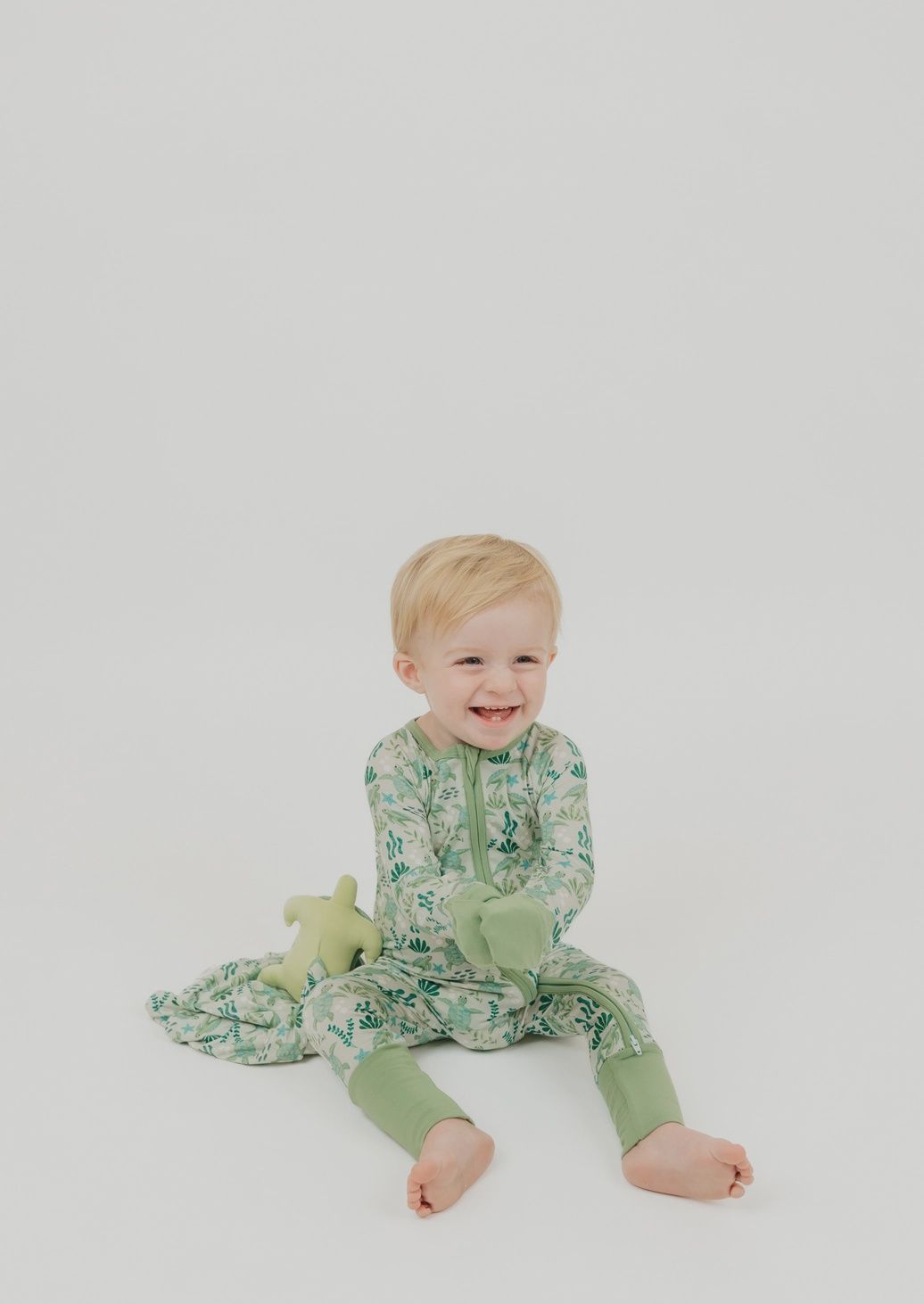 Save the Sea Turtles Bamboo Convertible Baby Pajamas