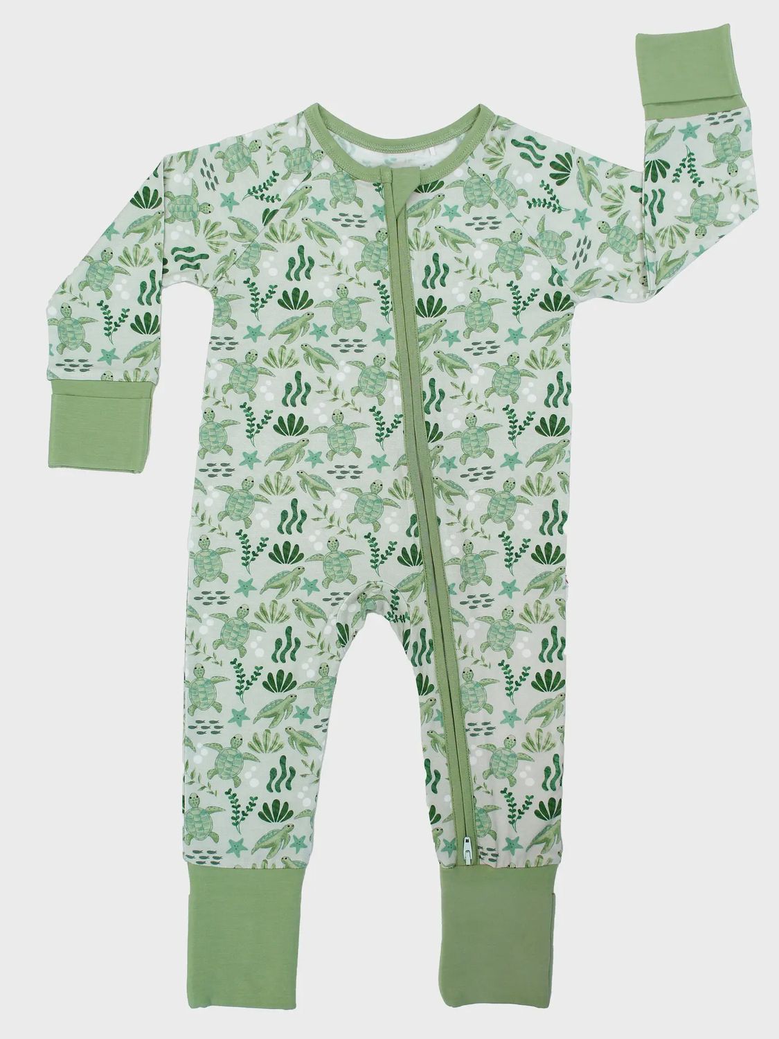 Save the Sea Turtles Bamboo Convertible Baby Pajamas