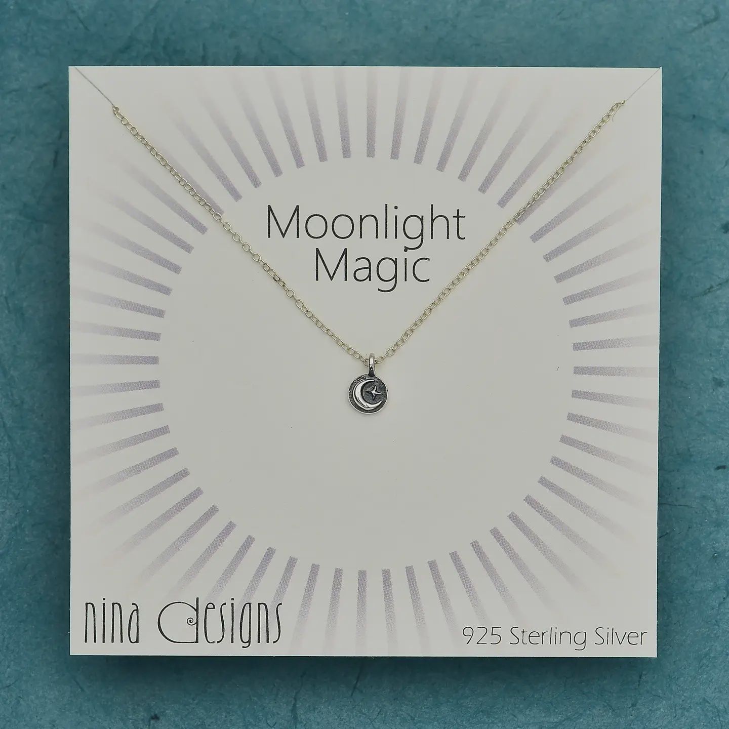 Sterling Silver Star and Moon Necklace 18 Inch