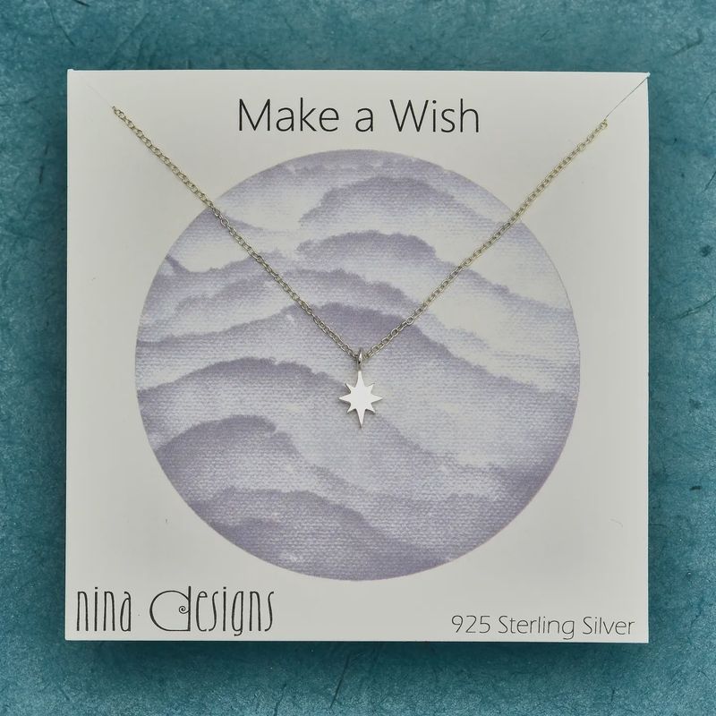 Sterling Silver North Star Necklace 18 Inch