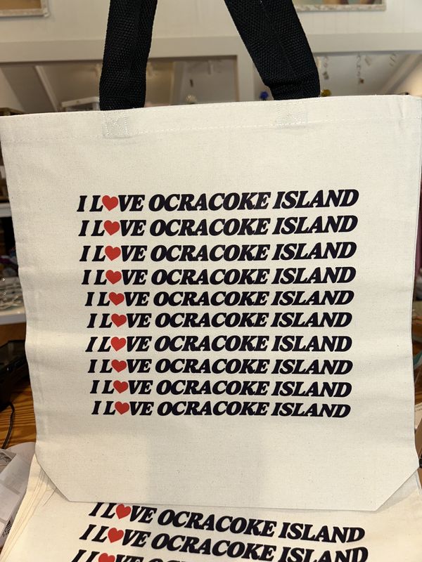I Love Ocracoke Canvas Tote Bag