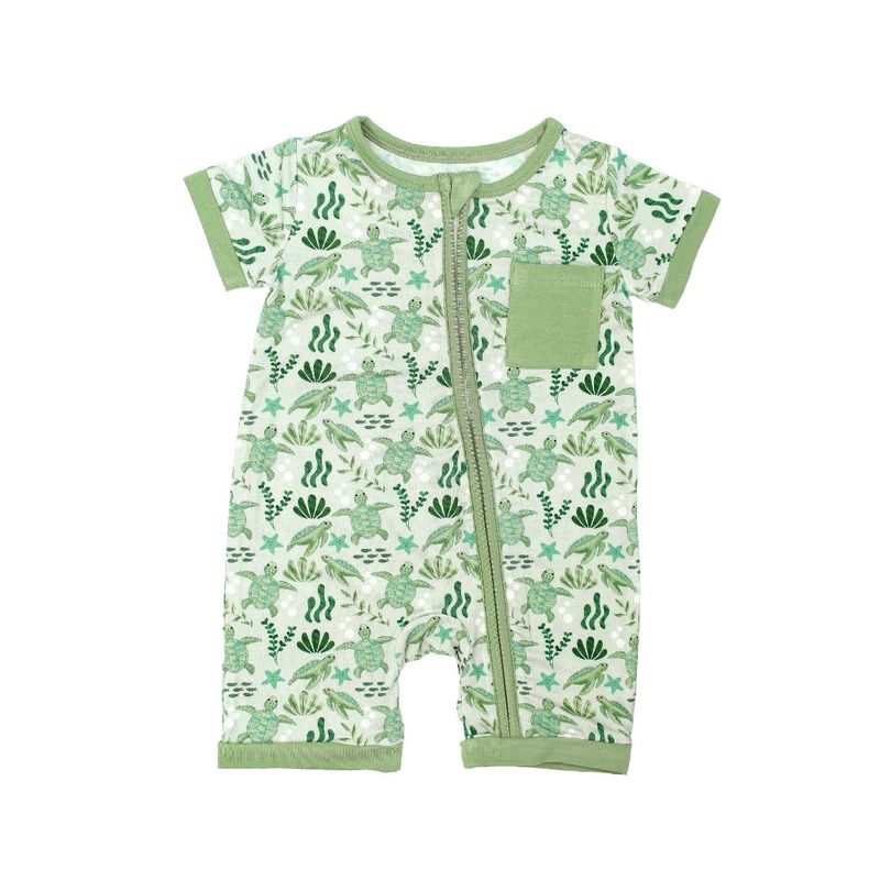 Save the Sea Turtles Bamboo Baby Shortie Romper
