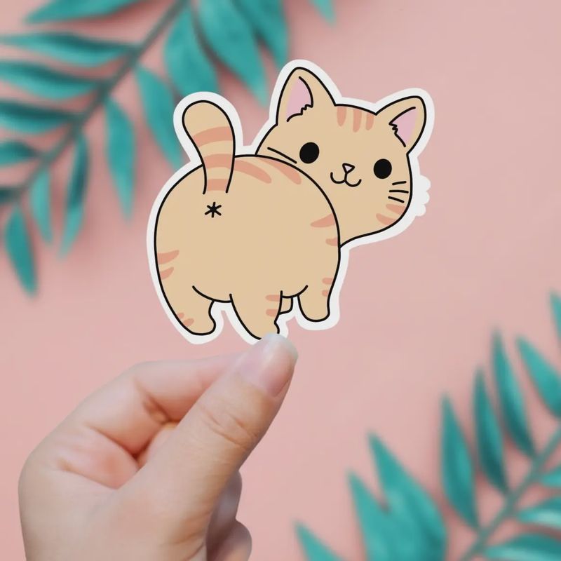 Cat Butt Funny Sticker