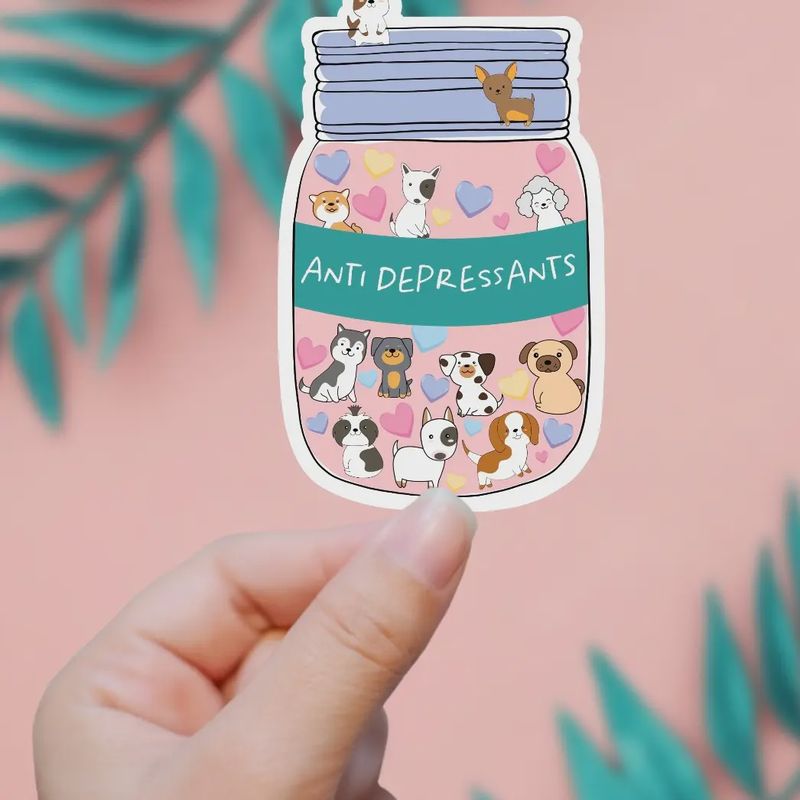 Dog Anti Depressant Sticker
