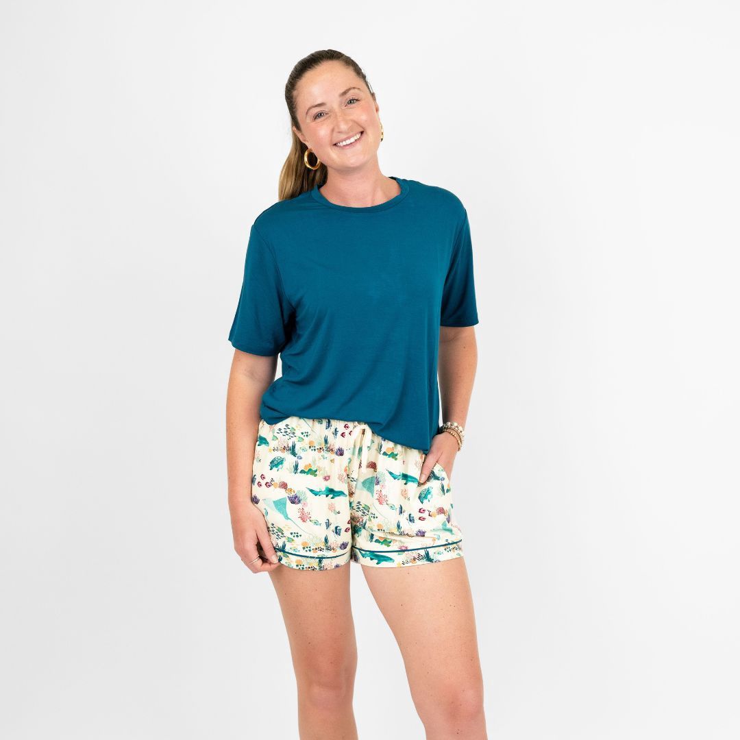 Coral Reef Bamboo Pajama Shorts