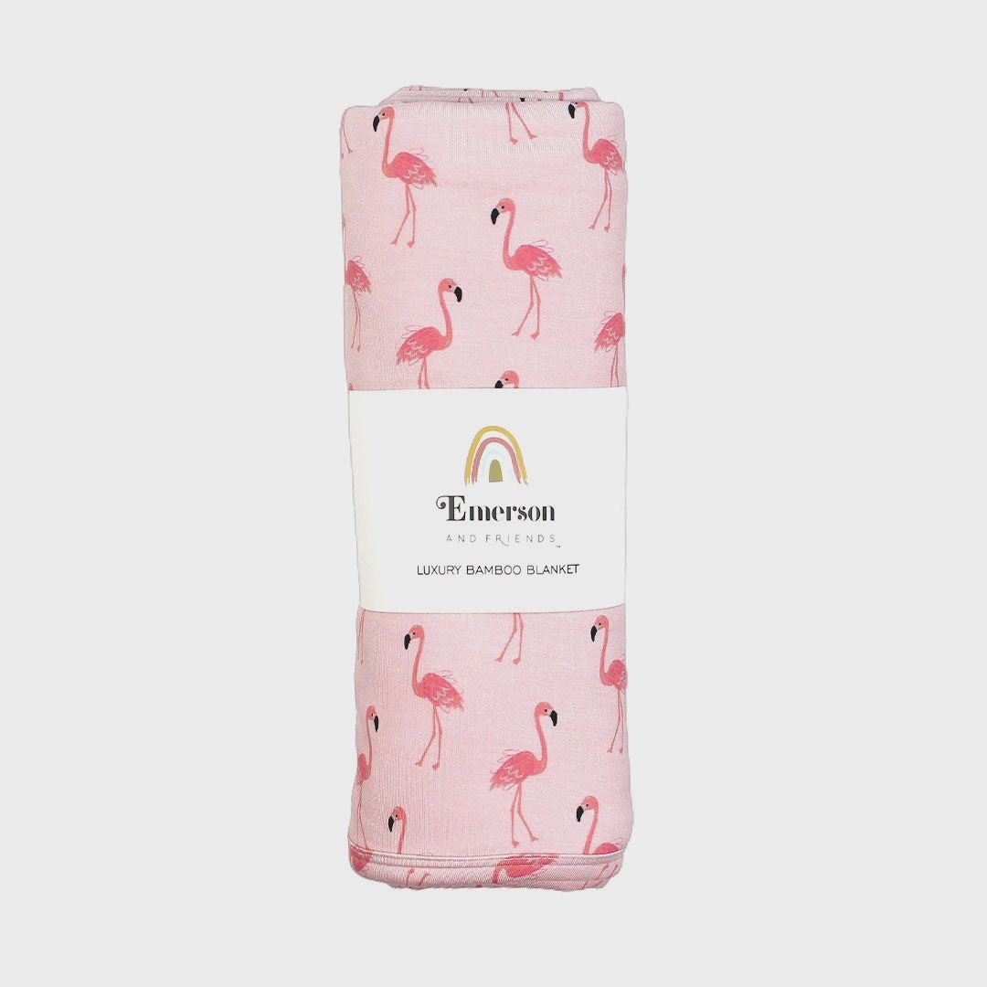 Fancy Flamingos Luxury Bamboo Blanket