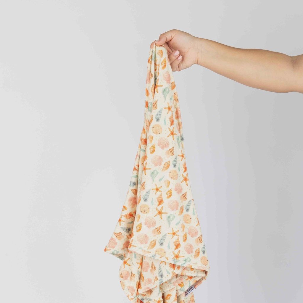 Sandy Seashells Luxury Bamboo Blanket