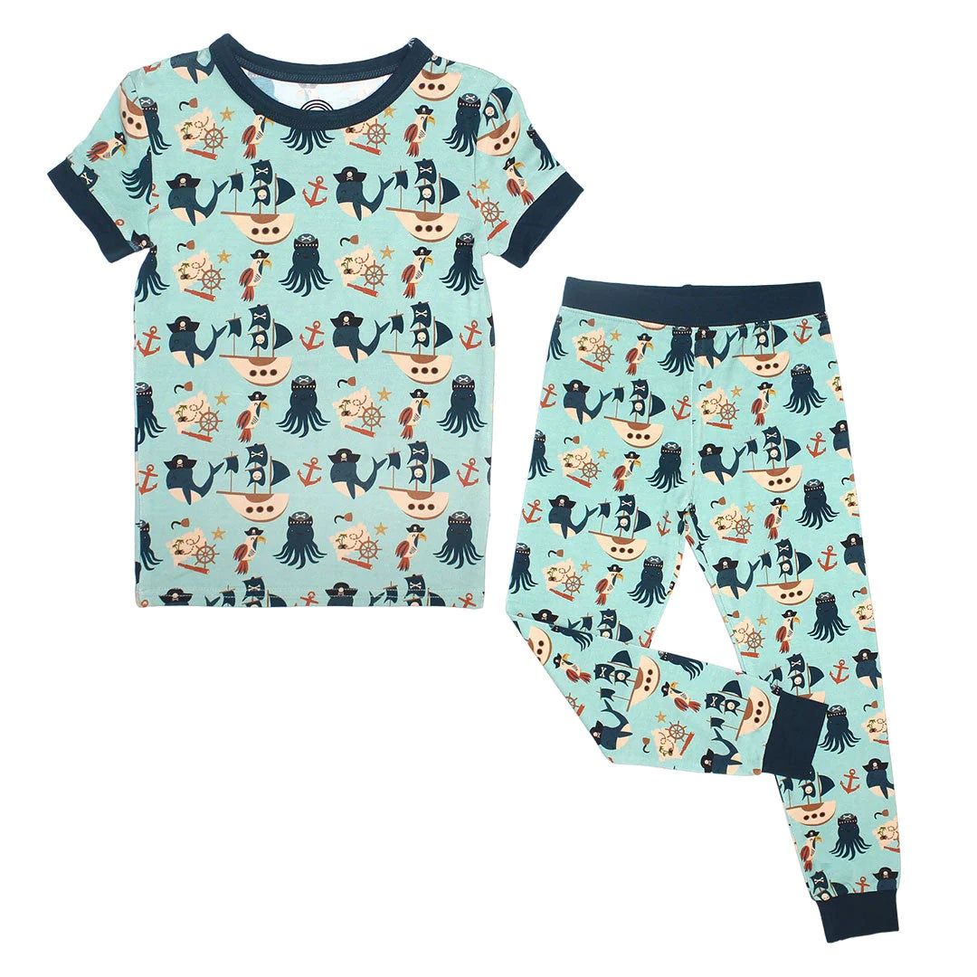 Pirate&#39;s Life Pirate Kids Clothing Bamboo Pajamas Sleep Set