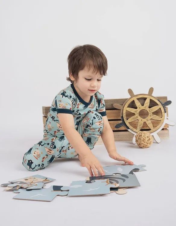 Pirate&#39;s Life Pirate Kids Clothing Bamboo Pajamas Sleep Set