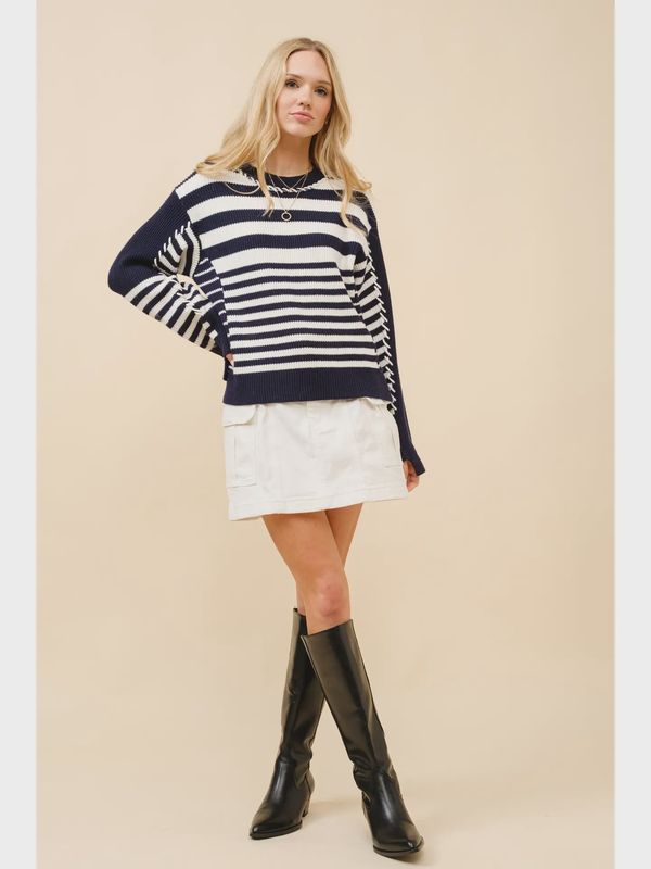 Multi Stripe Loop Nautical Sweater