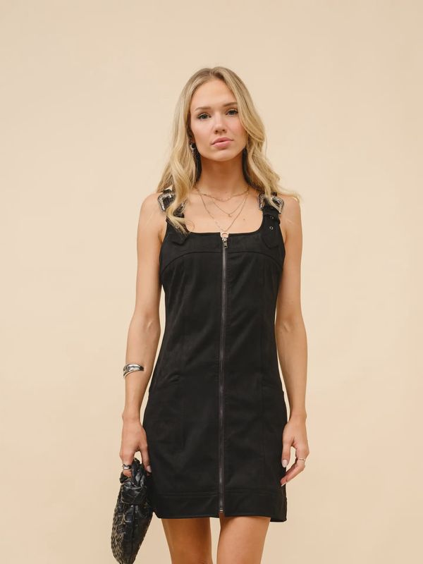 Suede Western Buckle Mini Dress
