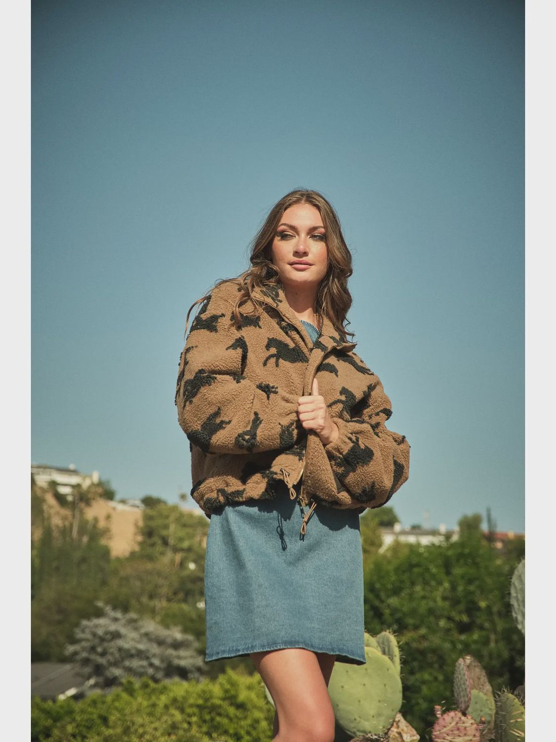 Wild Sherpa Oversized Zip-Up Jacket