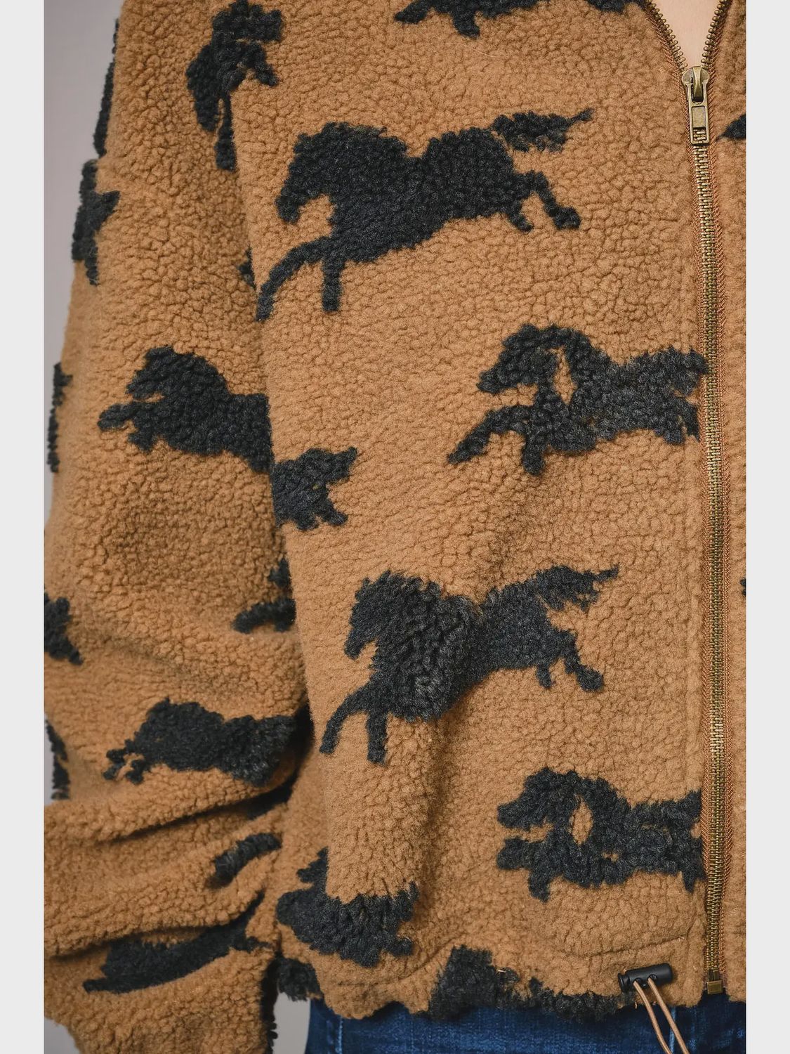 Wild Sherpa Oversized Zip-Up Jacket