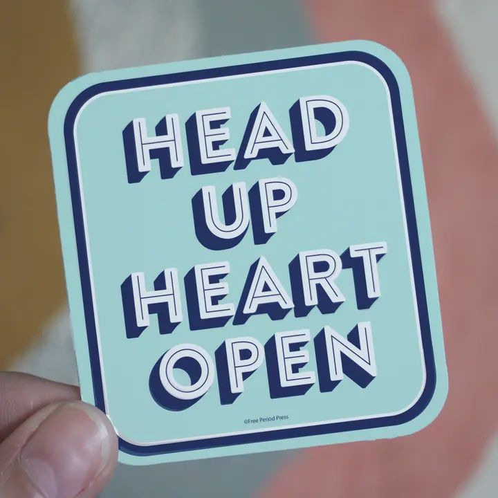 Head Up Heart Open Vinyl Decal Sticker